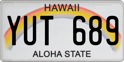 HI license plate YUT689
