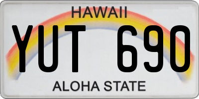 HI license plate YUT690