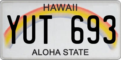 HI license plate YUT693