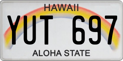 HI license plate YUT697
