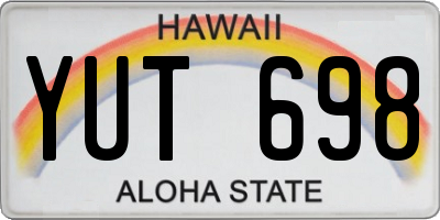 HI license plate YUT698