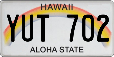 HI license plate YUT702