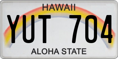 HI license plate YUT704