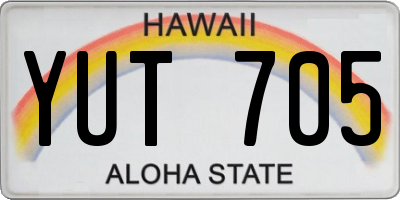 HI license plate YUT705