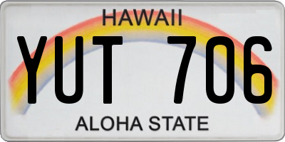 HI license plate YUT706