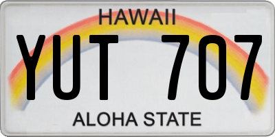 HI license plate YUT707