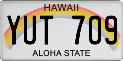 HI license plate YUT709