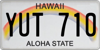 HI license plate YUT710
