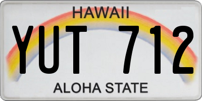 HI license plate YUT712