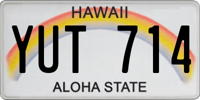 HI license plate YUT714