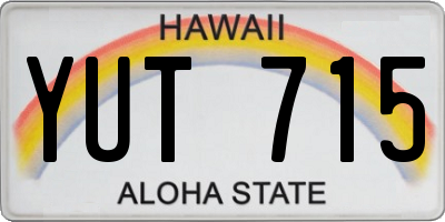 HI license plate YUT715