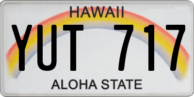 HI license plate YUT717