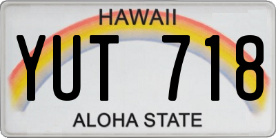 HI license plate YUT718