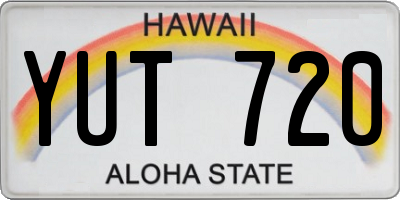 HI license plate YUT720