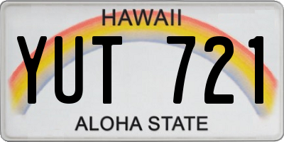 HI license plate YUT721