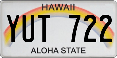 HI license plate YUT722