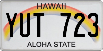 HI license plate YUT723