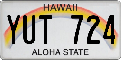 HI license plate YUT724