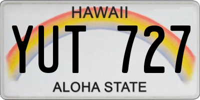 HI license plate YUT727