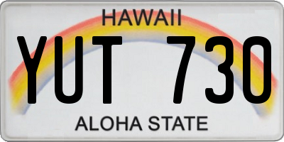 HI license plate YUT730