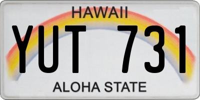 HI license plate YUT731