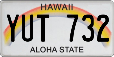 HI license plate YUT732