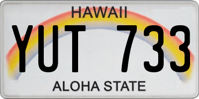 HI license plate YUT733