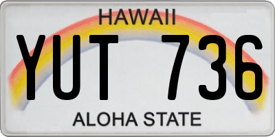 HI license plate YUT736