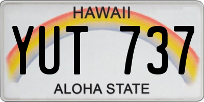 HI license plate YUT737