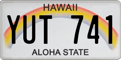 HI license plate YUT741