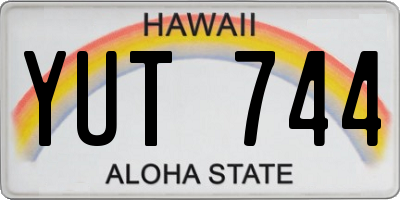 HI license plate YUT744