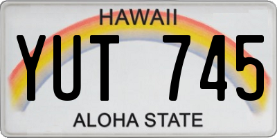 HI license plate YUT745