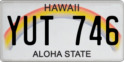 HI license plate YUT746
