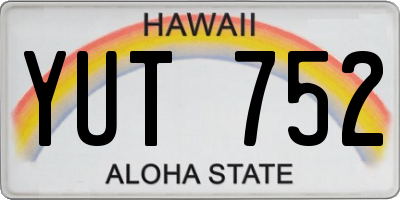 HI license plate YUT752