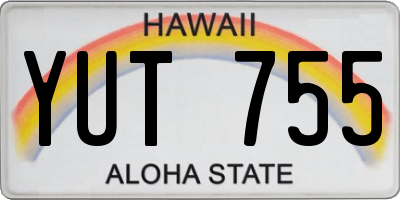 HI license plate YUT755