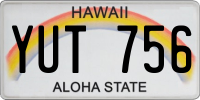 HI license plate YUT756