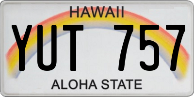 HI license plate YUT757