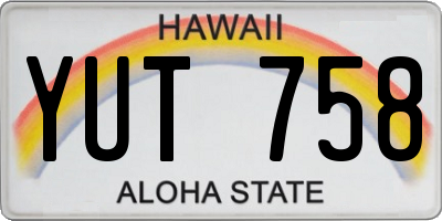 HI license plate YUT758