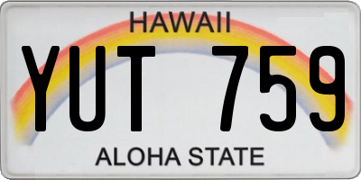 HI license plate YUT759