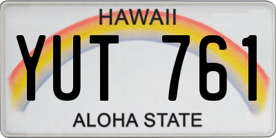 HI license plate YUT761
