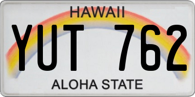 HI license plate YUT762