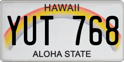 HI license plate YUT768