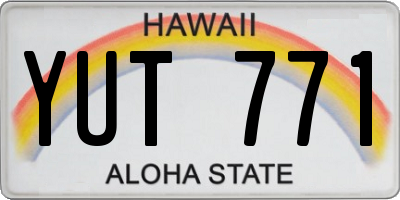 HI license plate YUT771