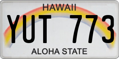 HI license plate YUT773