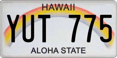 HI license plate YUT775