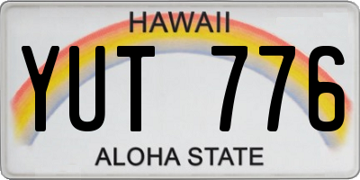 HI license plate YUT776