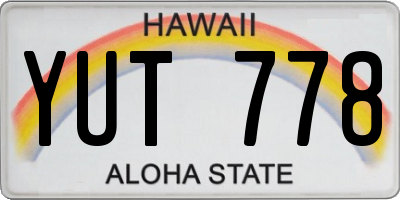 HI license plate YUT778