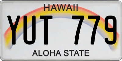 HI license plate YUT779