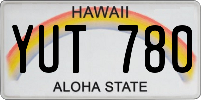HI license plate YUT780