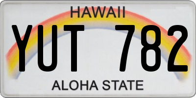 HI license plate YUT782